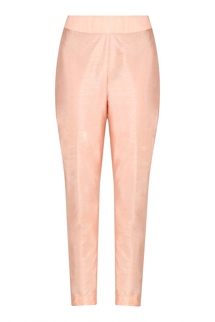 Peach floral motifs anarkali and straight pants set available only at Pernia's Pop Up Shop.
