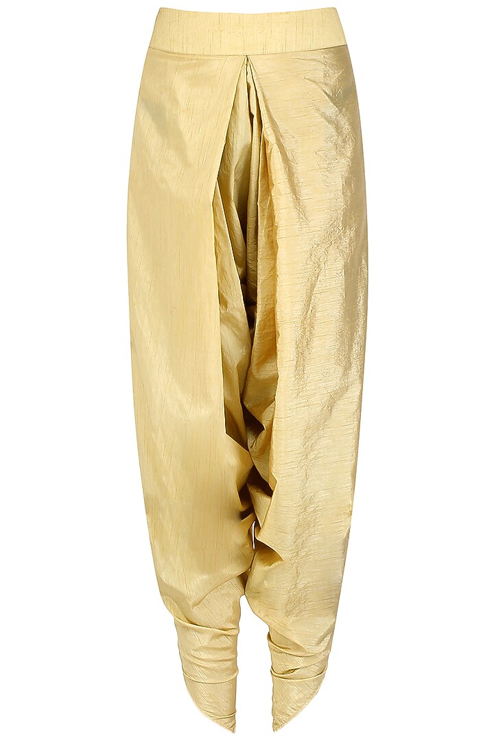 Beige mirror work and floral embroidered anarkali set with dhoti pants available only at Pernia's Pop Up Shop.