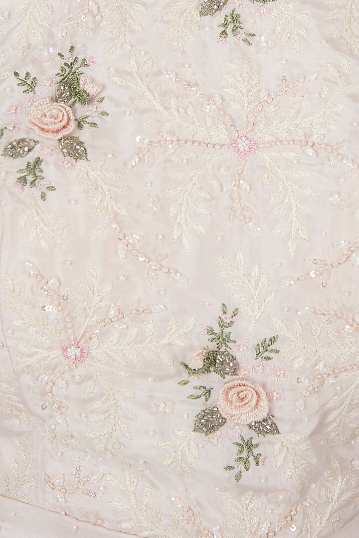 Pale pink embroidered Wedding Lehenga set by Shreya Jalan Mehta at Pernia's Pop Up Shop