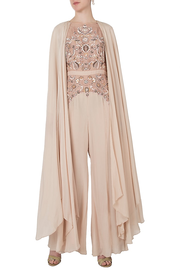 Mud rose embroidered jumpsuit by Shreya Jalan Mehta at Pernia's Pop Up Shop