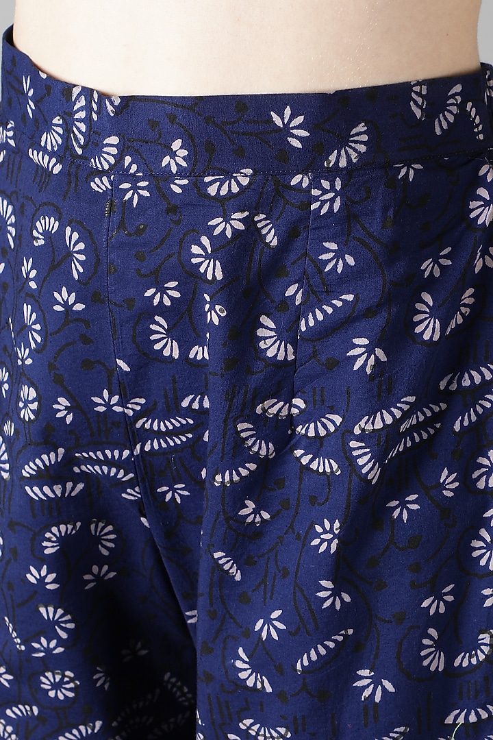 Amethyst Purple Silk & Cotton Printed Kurta Set by Sheeshakari at Pernia's Pop Up Shop