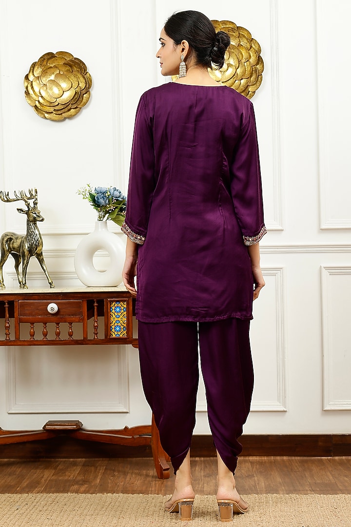 Purple Silk Dhoti Set by Sheeshakari at Pernia's Pop Up Shop