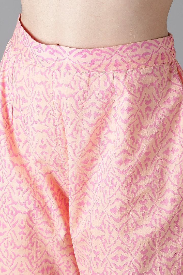 Pink Silk Gota Patti Handwork Kurta Set by Sheeshakari at Pernia's Pop Up Shop