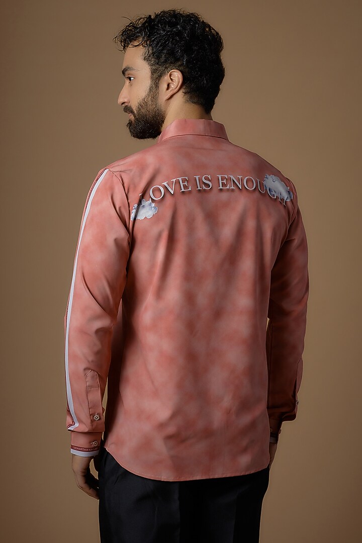 Pink Soft Butter Crepe Printed Party Wear Shirt by SIDHARTH K KAKKAR at Pernia's Pop Up Shop