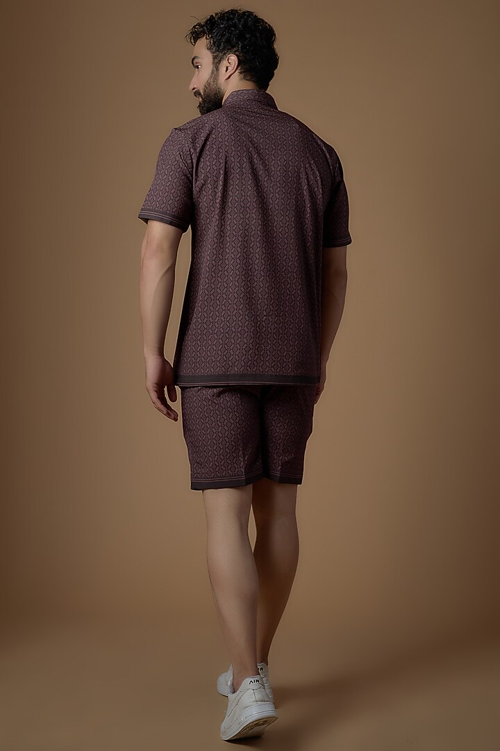 Wine Soft Butter Crepe Printed Co-Ord Set by SIDHARTH K KAKKAR at Pernia's Pop Up Shop