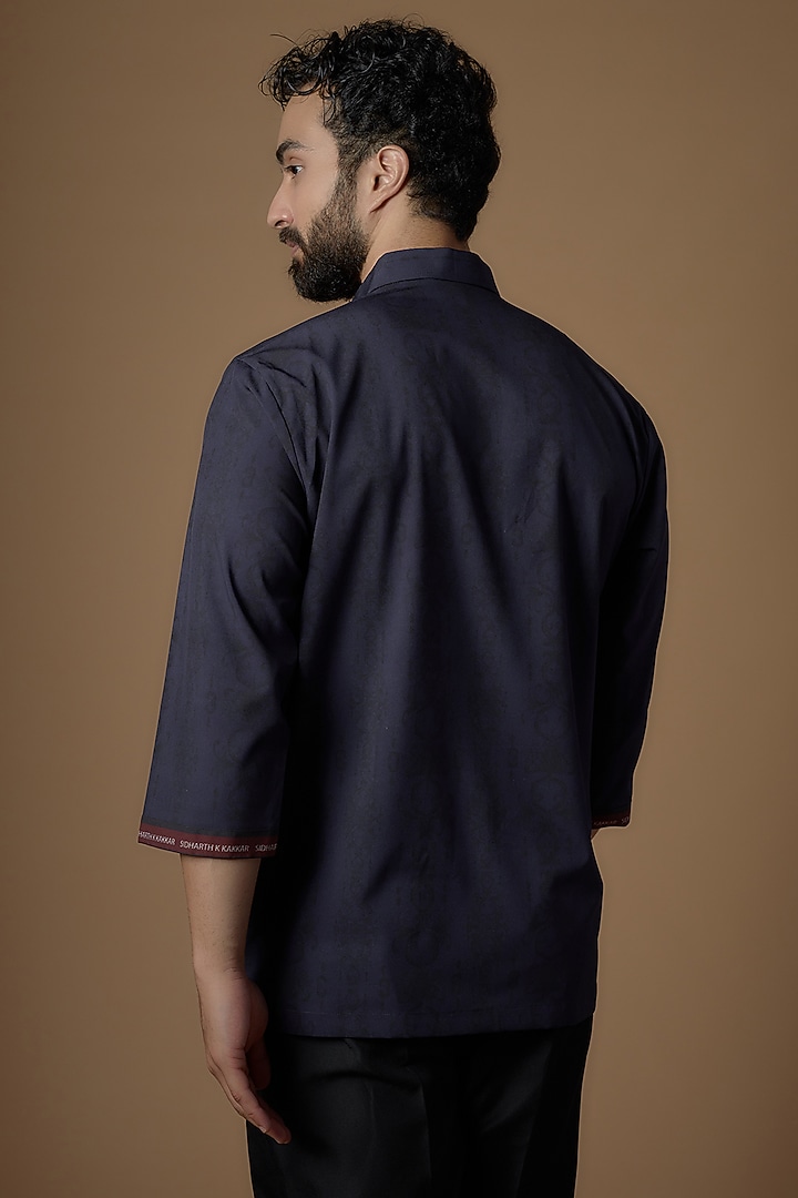 Blue Soft Butter Crepe Printed Party Wear Shirt by SIDHARTH K KAKKAR at Pernia's Pop Up Shop