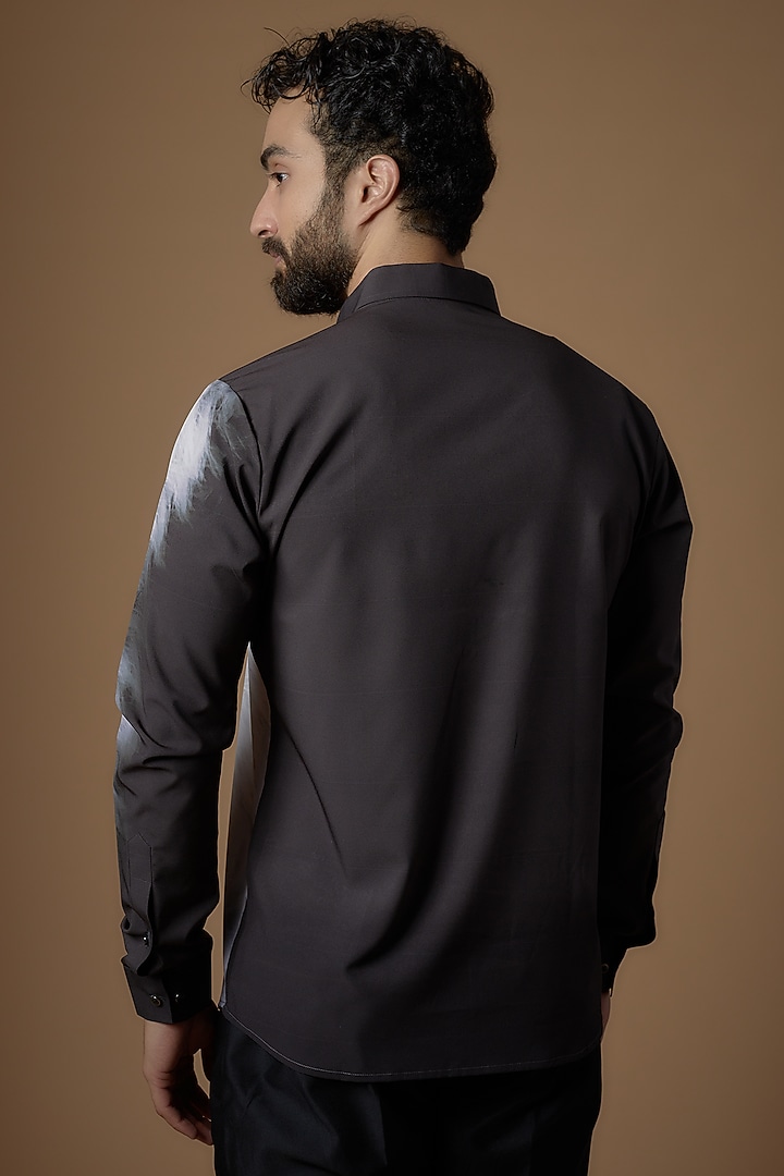 Black & White Soft Butter Crepe Printed Party Wear Shirt by SIDHARTH K KAKKAR at Pernia's Pop Up Shop