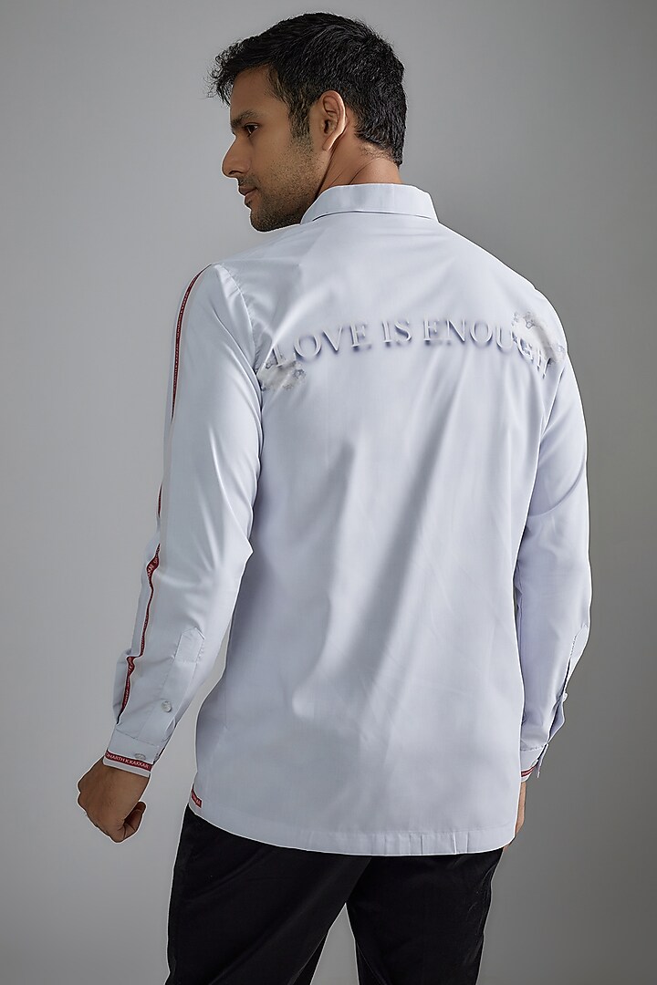 Blue Soft Butter Crepe Printed Party Wear Shirt by SIDHARTH K KAKKAR at Pernia's Pop Up Shop