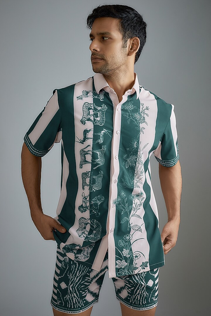 Green Soft Butter Crepe Printed Co-Ord Set by SIDHARTH K KAKKAR at Pernia's Pop Up Shop