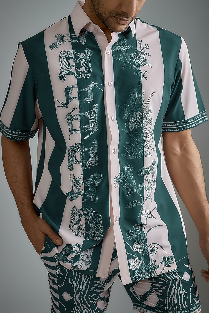 Green Soft Butter Crepe Printed Co-Ord Set by SIDHARTH K KAKKAR at Pernia's Pop Up Shop