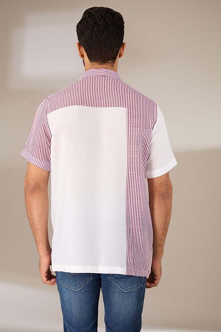 Maroon Poly Satin Digital Printed Pleated Party Wear Shirt by SIDHARTH K KAKKAR at Pernia's Pop Up Shop