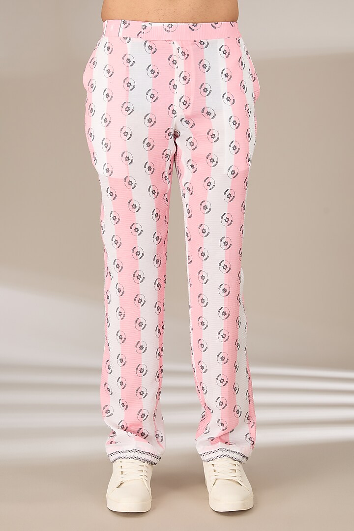 Pink Poly Satin Digital Printed Co-Ord Set by SIDHARTH K KAKKAR at Pernia's Pop Up Shop