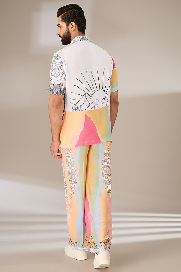 Multi-Colored Poly Satin Digital Printed Co-Ord Set by SIDHARTH K KAKKAR at Pernia's Pop Up Shop