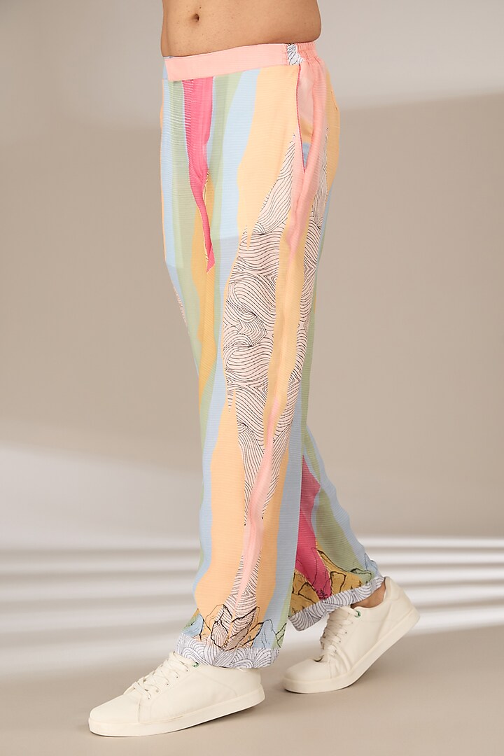 Multi-Colored Poly Satin Digital Printed Co-Ord Set by SIDHARTH K KAKKAR at Pernia's Pop Up Shop
