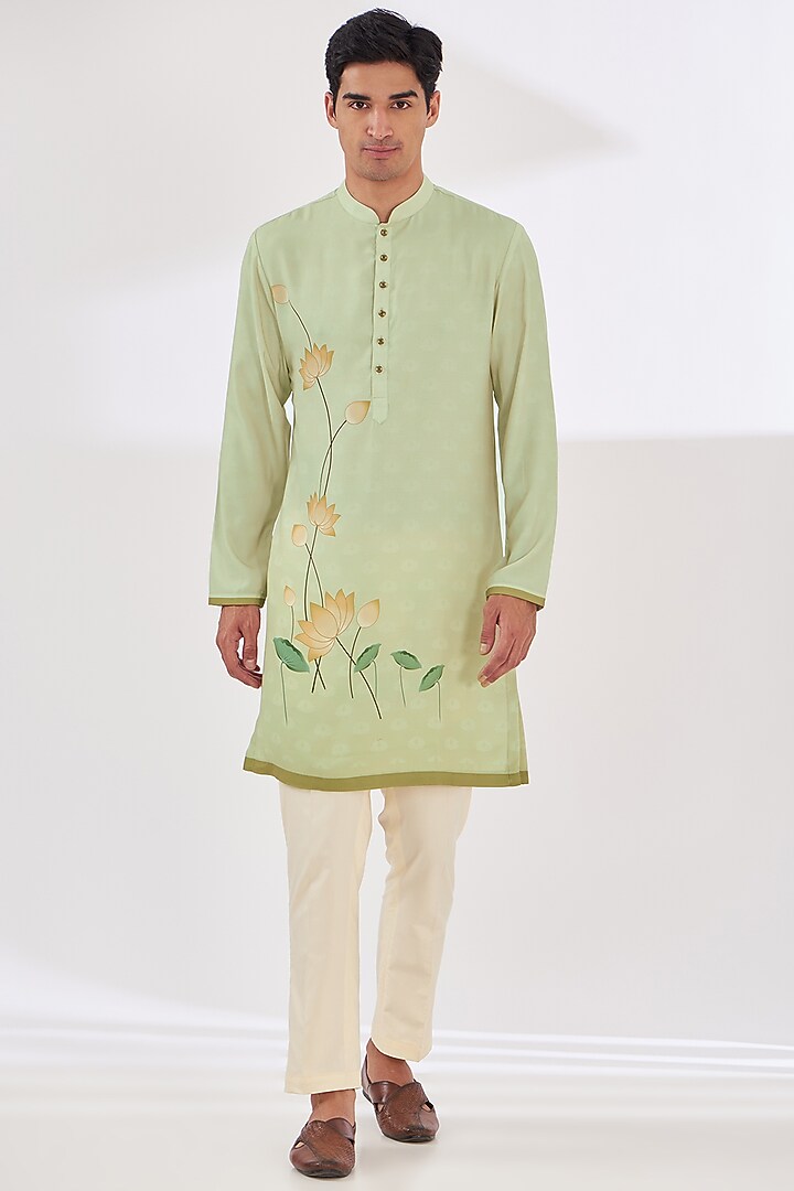 Beige Crepe Digital Animal Printed Indo-Western Set by SIDHARTH K KAKKAR at Pernia's Pop Up Shop
