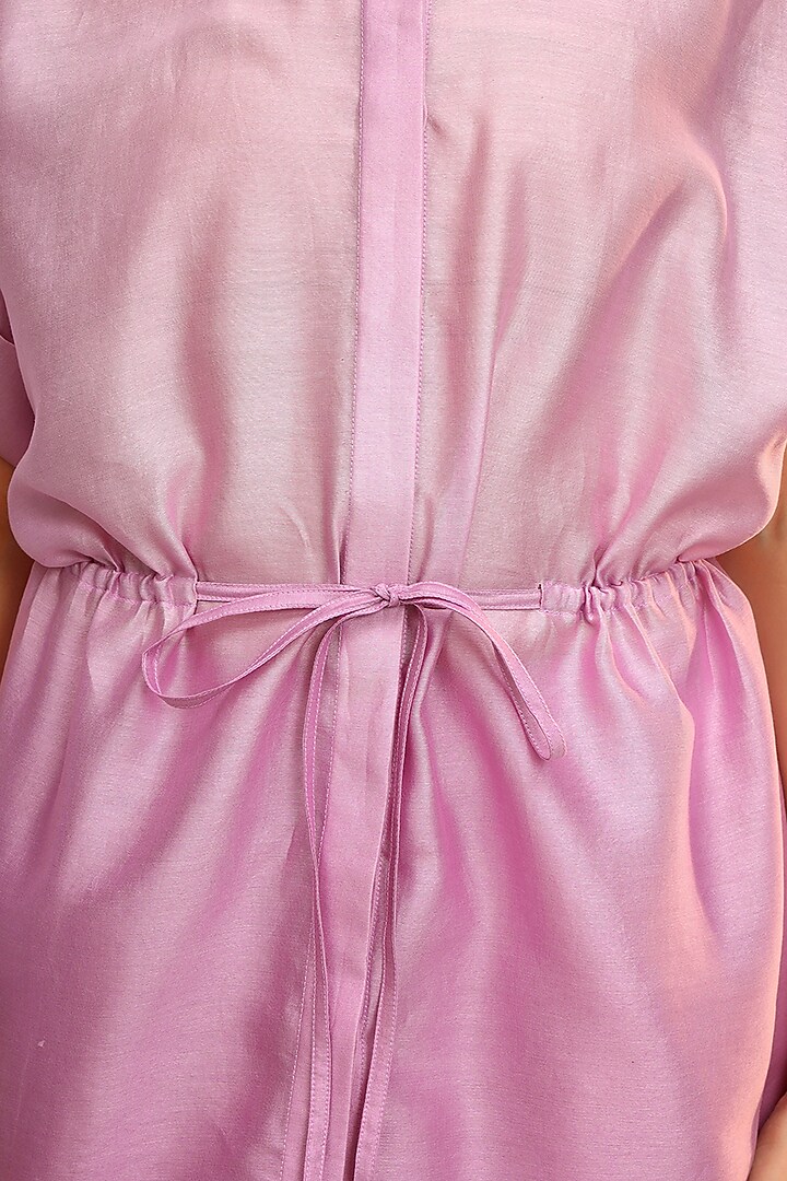 Berry Purple Chanderi Silk Hand Embroidered Co-Ord Set by Sakshi Khetterpal at Pernia's Pop Up Shop