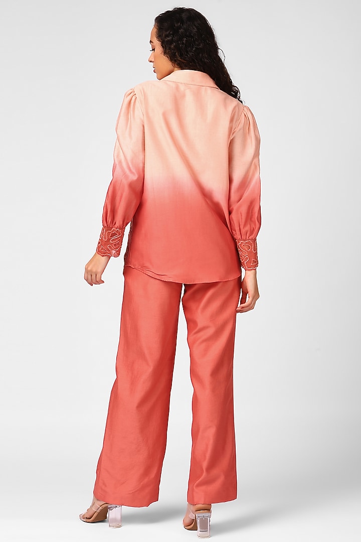 Sugar Coral Embroidered Co-Ord Set by Sakshi Khetterpal at Pernia's Pop Up Shop