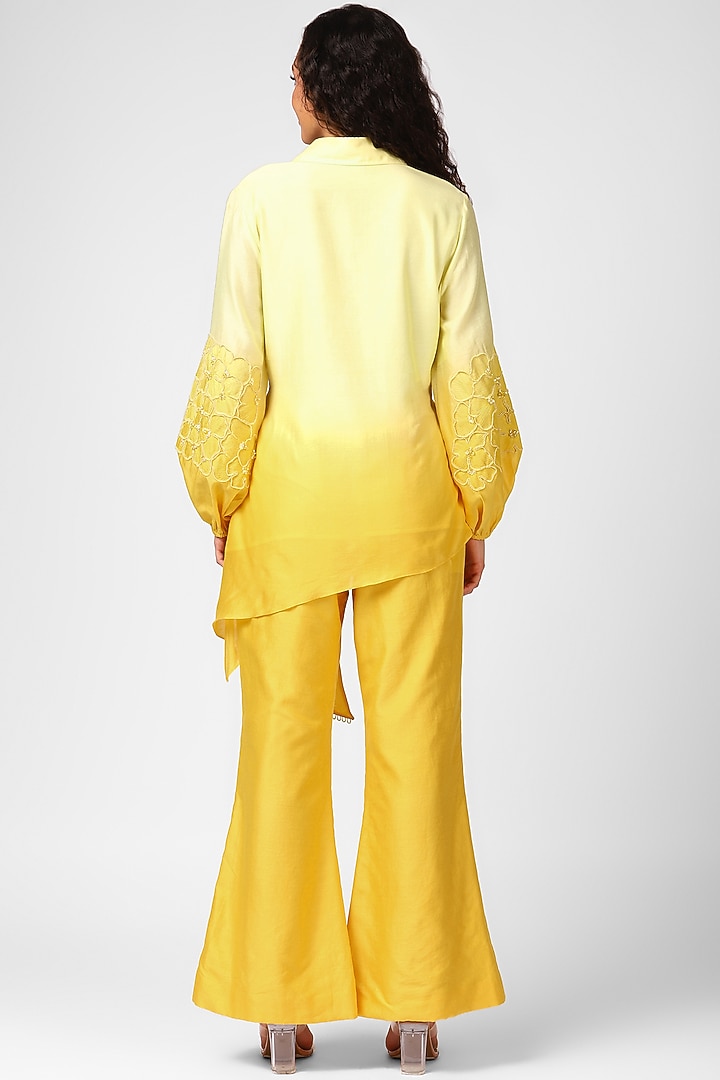 Sunshine Chanderi Embroidered Co-Ord Set by Sakshi Khetterpal at Pernia's Pop Up Shop