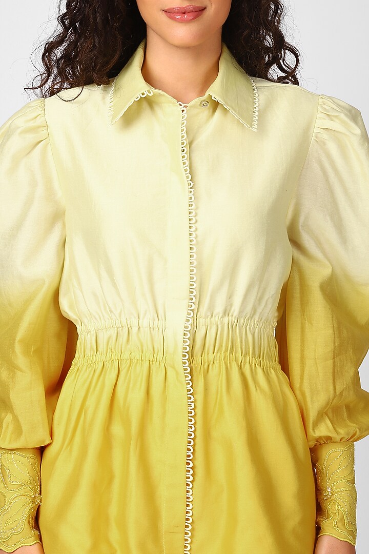Sunshine Chanderi Embroidered Co-ord Set by Sakshi Khetterpal at Pernia's Pop Up Shop