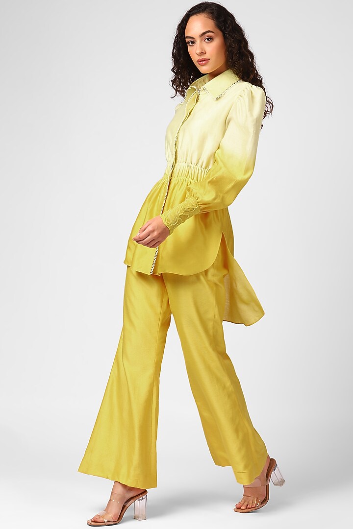 Sunshine Chanderi Embroidered Co-ord Set by Sakshi Khetterpal at Pernia's Pop Up Shop