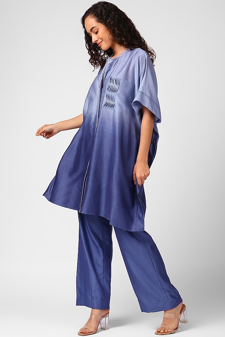 Very Peri Embroidered Cape Set by Sakshi Khetterpal at Pernia's Pop Up Shop
