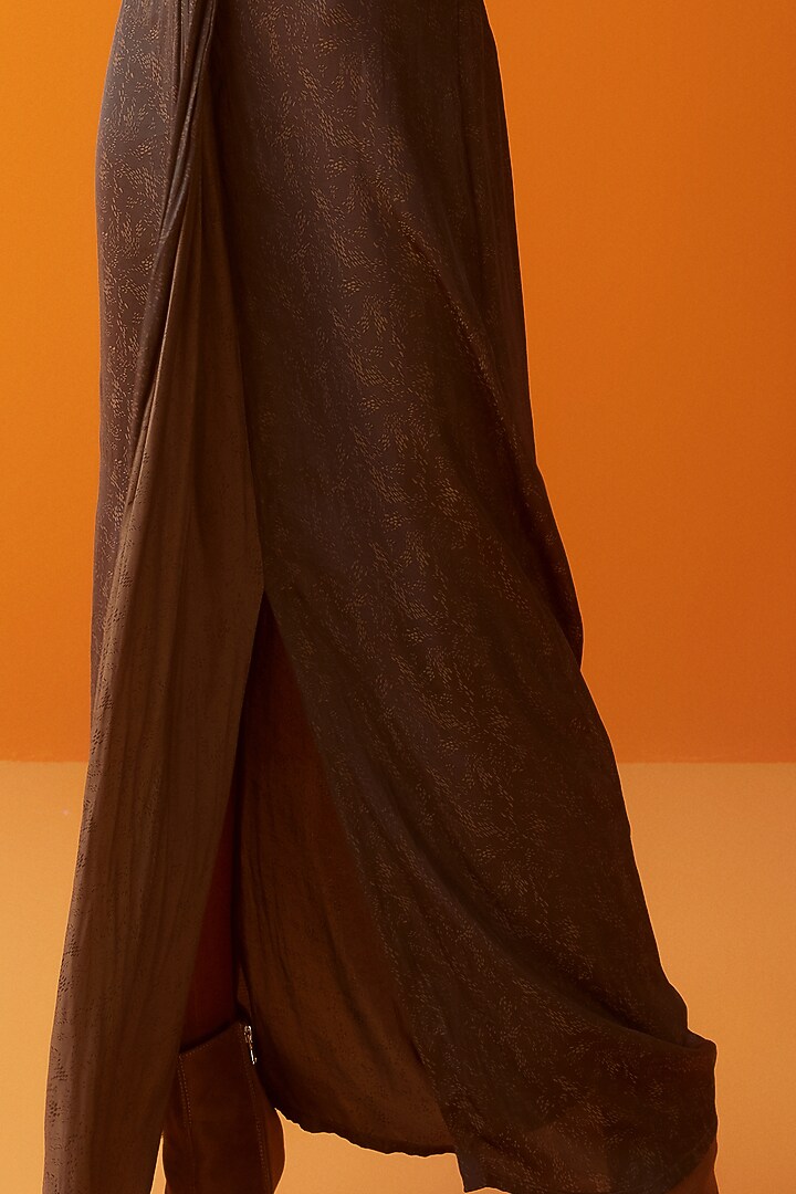 Cocoa Brown Embroidered Kaftan Vacation Dress by Sakshi Khetterpal at Pernia's Pop Up Shop