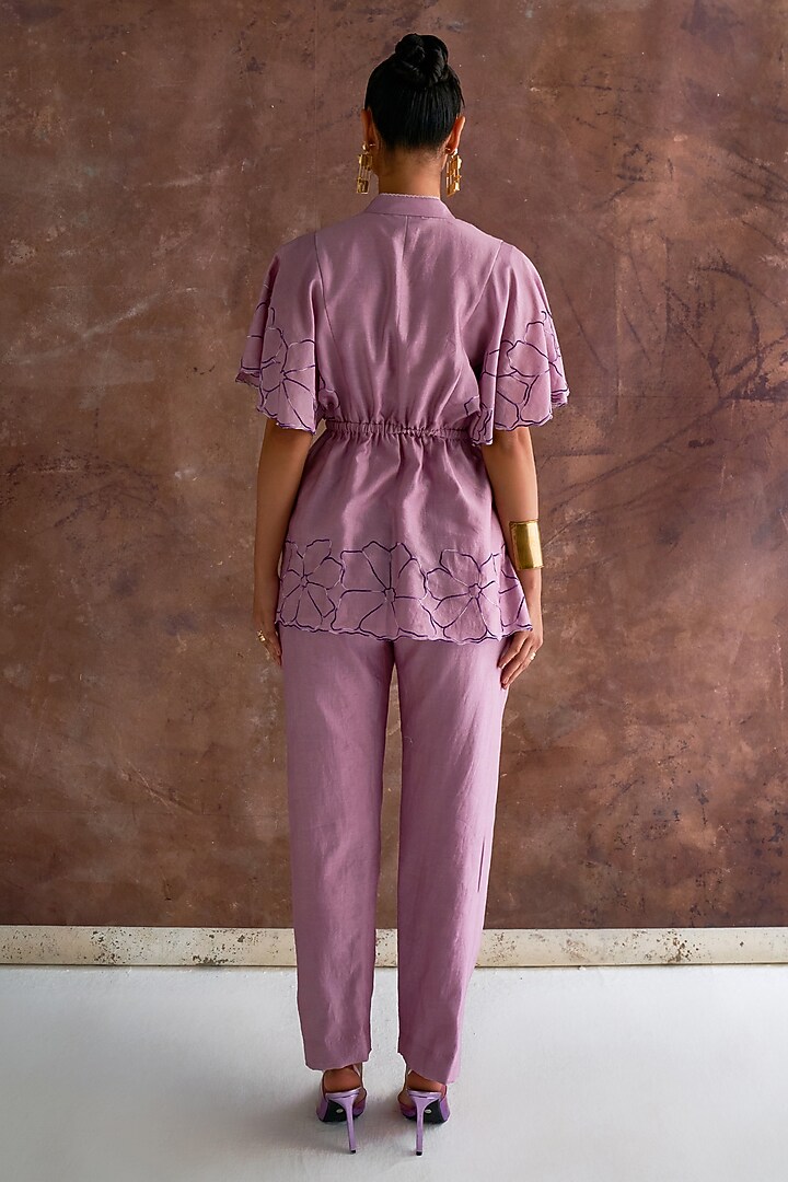 Smoky Grape Chanderi Co-Ord Set by Sakshi Khetterpal at Pernia's Pop Up Shop