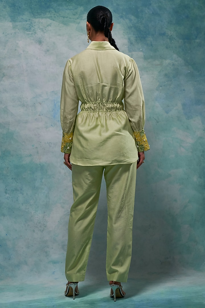 Pistachio Chanderi Co-Ord Set by Sakshi Khetterpal at Pernia's Pop Up Shop