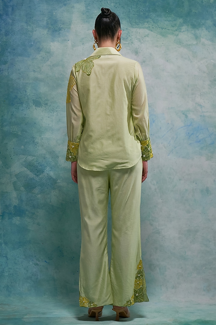 Pistachio Chanderi Co-Ord Set by Sakshi Khetterpal at Pernia's Pop Up Shop