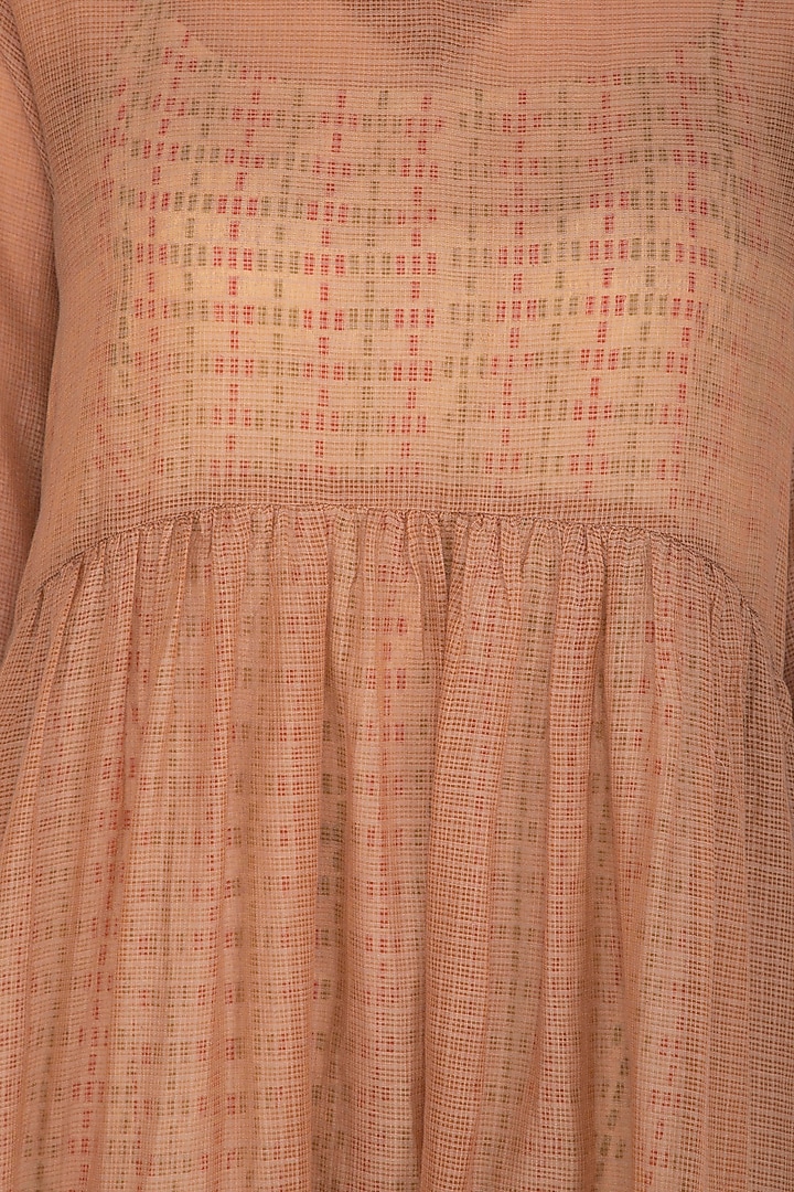 Brown Maxi Summer Dress With Block Printed Slip by Shikha Malik at Pernia's Pop Up Shop