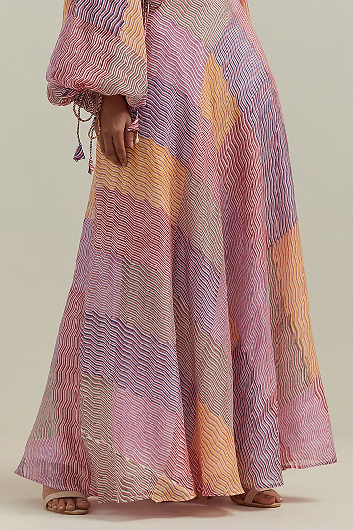 Multi-Colored Cotton Blend Printed Skirt Set by Shikha Malik at Pernia's Pop Up Shop