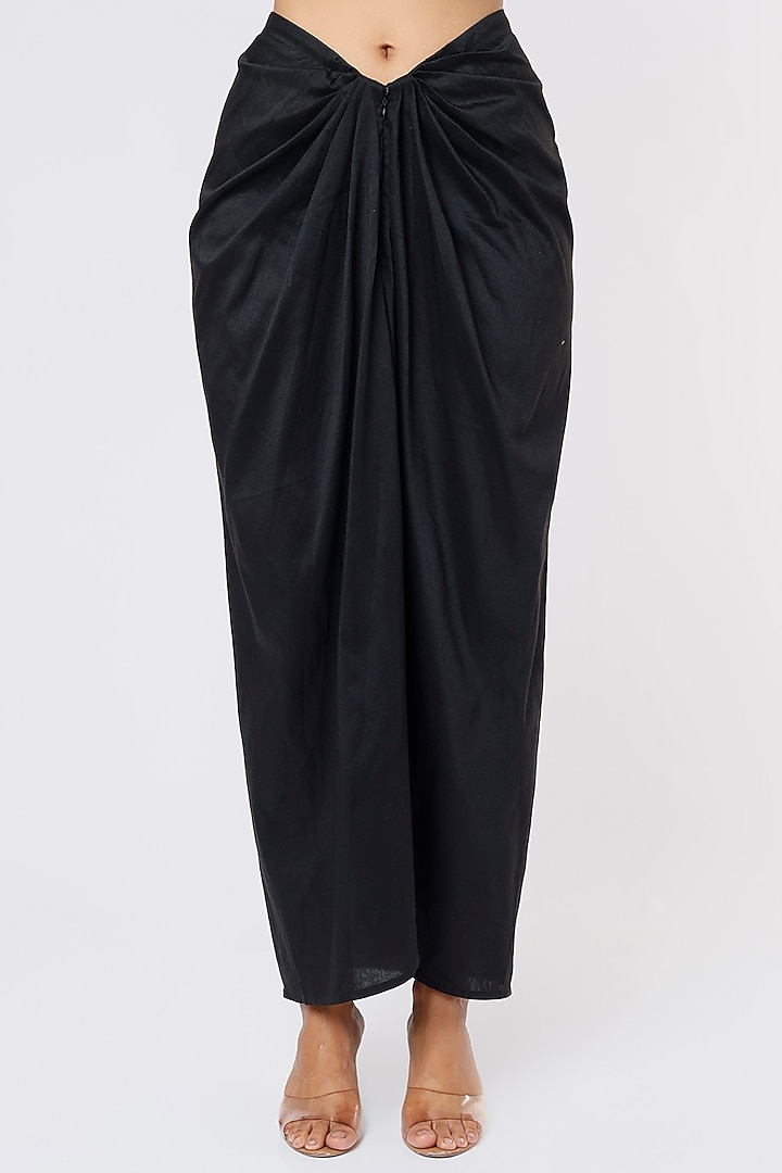 Dull Gold & Black Embroidered Cape Set by Sk'n at Pernia's Pop Up Shop