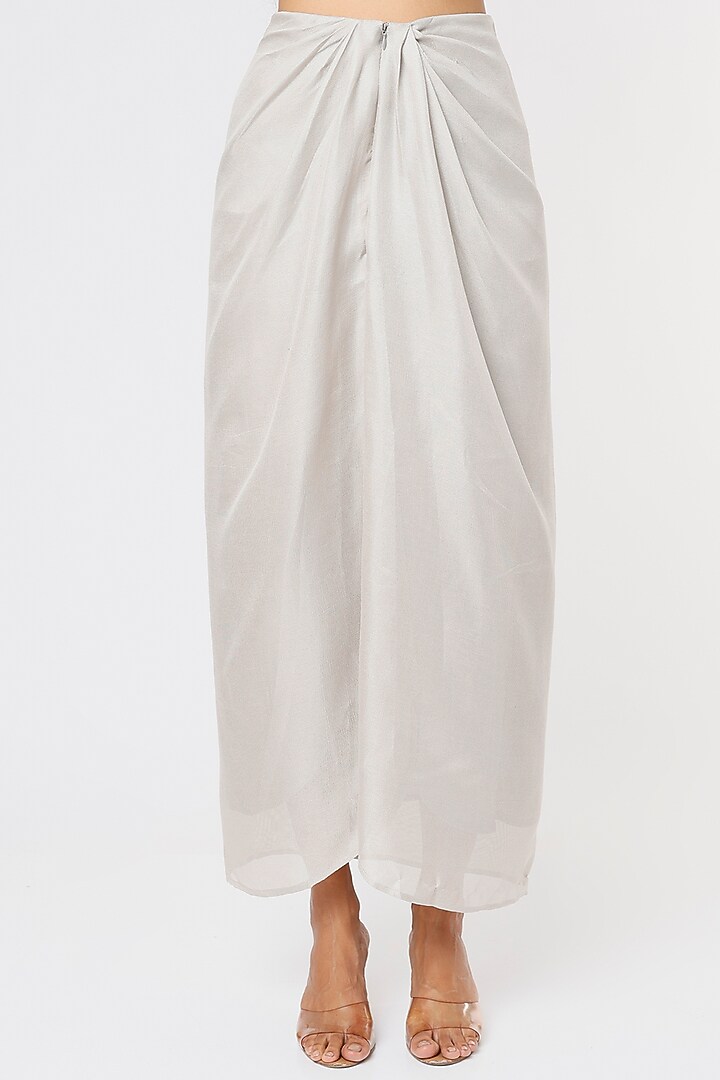 Silver Embroidered Cape Set by Sk'n at Pernia's Pop Up Shop