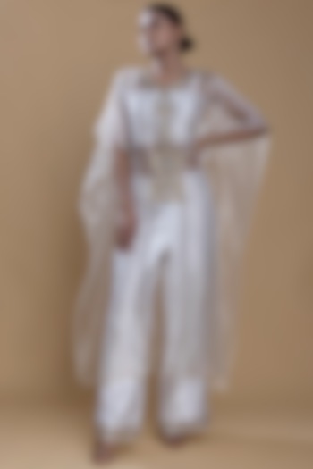 Metallic White Tissue Pant Set  by Sk'n at Pernia's Pop Up Shop
