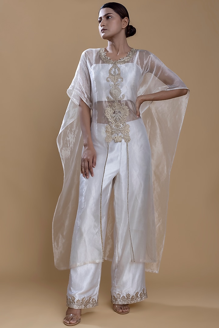 Metallic White Tissue Pant Set  by Sk'n at Pernia's Pop Up Shop