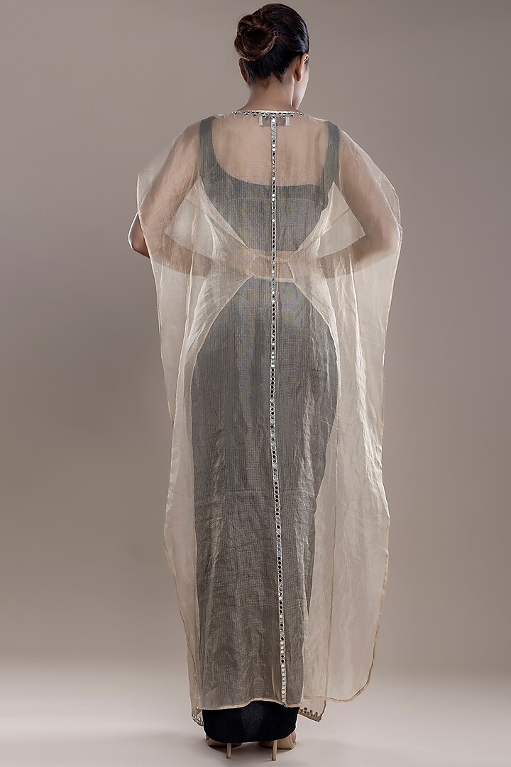 Black Jute Silk Draped Skirt Set by Sk'n at Pernia's Pop Up Shop