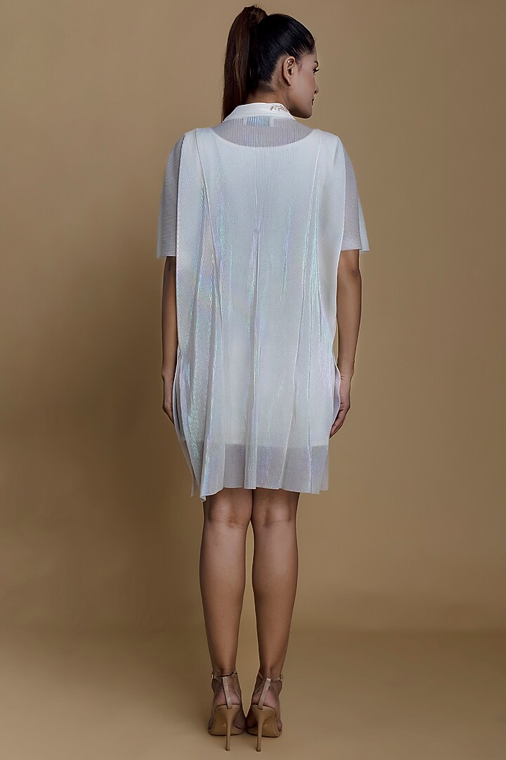 White Latex Summer Shirt Dress by Sk'n at Pernia's Pop Up Shop