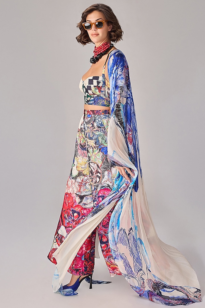 Multi-Colored Chiffon Cape by Saaksha & Kinni at Pernia's Pop Up Shop