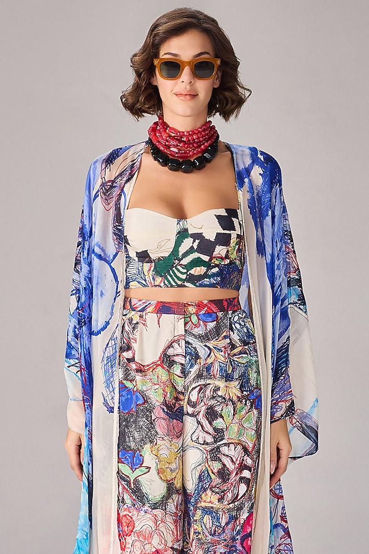 Multi-Colored Chiffon Cape by Saaksha & Kinni at Pernia's Pop Up Shop