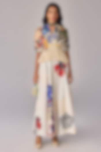 Multi-Colored Cotton Silk Floral Printed Micro-Pleated Blouse by Saaksha & Kinni at Pernia's Pop Up Shop