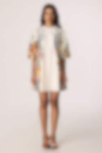 Ivory Cotton Cambric Floral Printed Mini Shift Summer Dress by Saaksha & Kinni at Pernia's Pop Up Shop