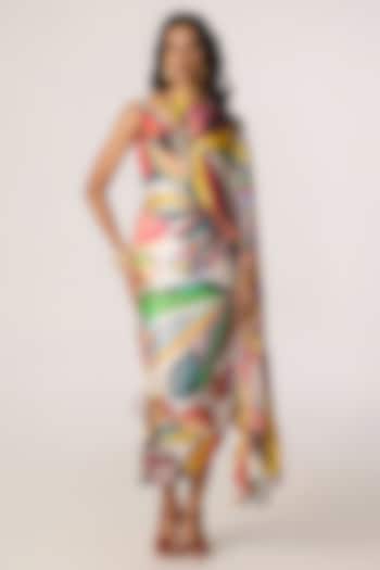 Multi-Colored Poly Florence Chiffon Abstract Printed Maxi Vacation Dress by Saaksha & Kinni at Pernia's Pop Up Shop