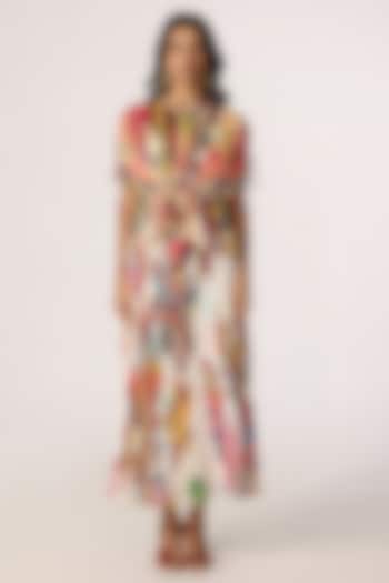 Multi-Colored Poly Florence Chiffon Floral Printed Skirt Set by Saaksha & Kinni at Pernia's Pop Up Shop