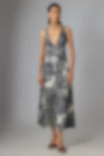 Multi-Colored Cotton Lycra Midi Vacation Dress by Saaksha & Kinni at Pernia's Pop Up Shop