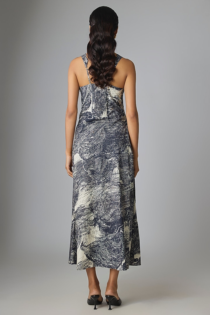 Multi-Colored Cotton Lycra Midi Vacation Dress by Saaksha & Kinni at Pernia's Pop Up Shop