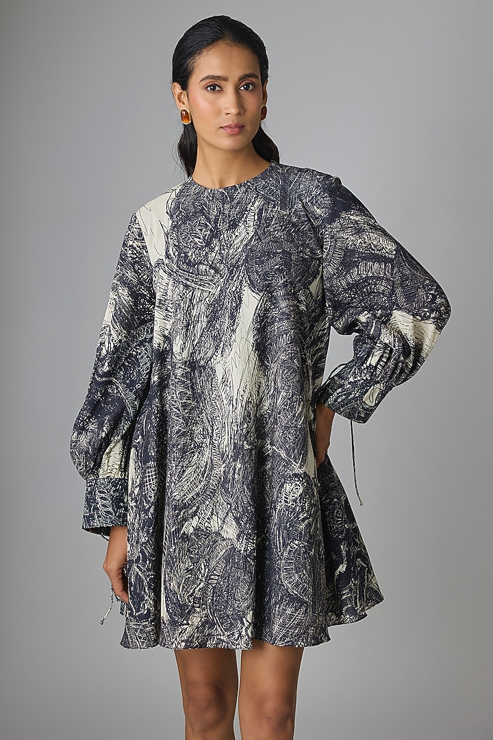 Ivory & Multi-Colored Cambric Mini Summer Dress by Saaksha & Kinni at Pernia's Pop Up Shop