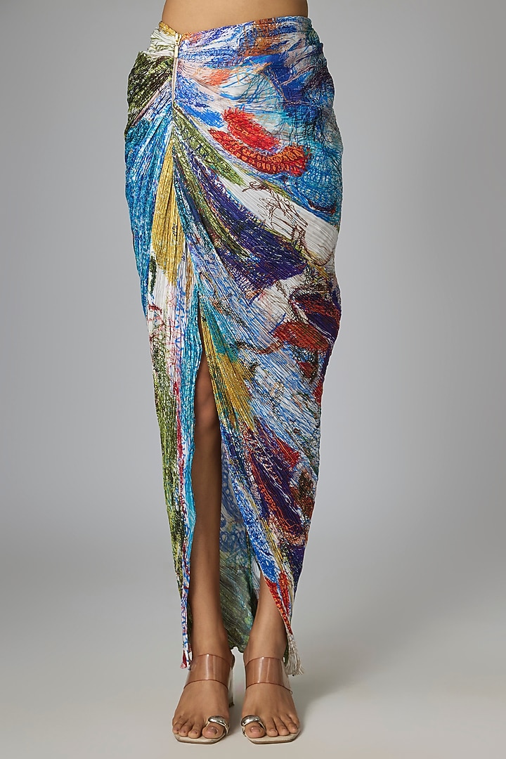 Multi-Colored Poly Florence Chiffon Skirt Set by Saaksha & Kinni at Pernia's Pop Up Shop