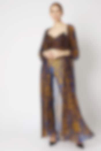 Cobalt Blue Embroidered Shrug by Saaksha & Kinni at Pernia's Pop Up Shop