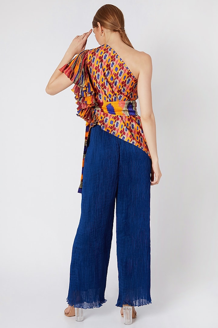 Yellow Embroidered Top With Belt by Saaksha & Kinni at Pernia's Pop Up Shop