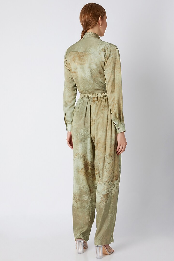 Gold Abstract Printed Trousers by Saaksha & Kinni at Pernia's Pop Up Shop